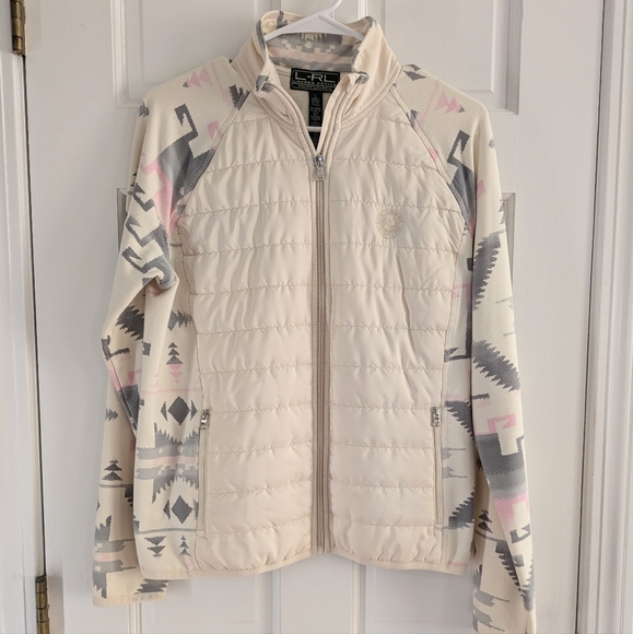 Lauren Ralph Lauren Jackets & Blazers - Ralph Lauren Aztec Western Preppy puffer Jacket pink and gray size L athleisure